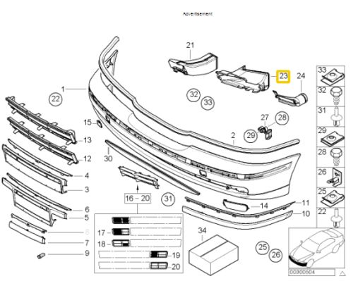New Genuine BMW 5' Series E39 1995-2003 Front Bumper Right Air Duct 8174846 OEM, US $51.80, image 10