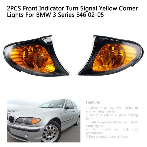 2PCS Front Indicator Signal Yellow Corner Lights For BMW 3 Series E46 02-05 CP, US $40.55, image 4
