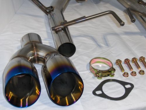 For 2015-21 Subaru WRX STi Muffler Exhaust Axle Back 4" Quad Burnt Tips RETURN, US $189.87, image 14