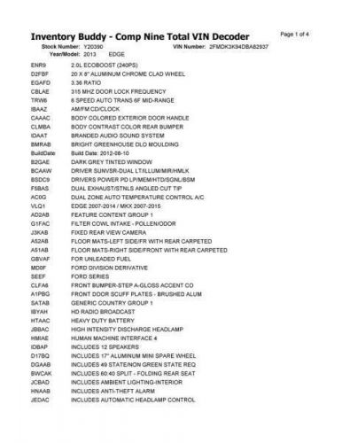 11 12 2013 14 Ford Edge Passenger Right RH Tail Light Lamp w/ Clear Red Lens, US $65.00, image 2