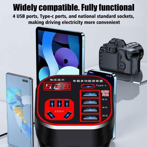 Car Power Inverter 12V24V TO 220V Voltage Converter with 4USB Ports Charger, AU $31.44, image 3