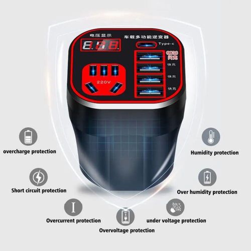 Car Power Inverter 12V24V TO 220V Voltage Converter with 4USB Ports Charger, AU $31.44, image 7