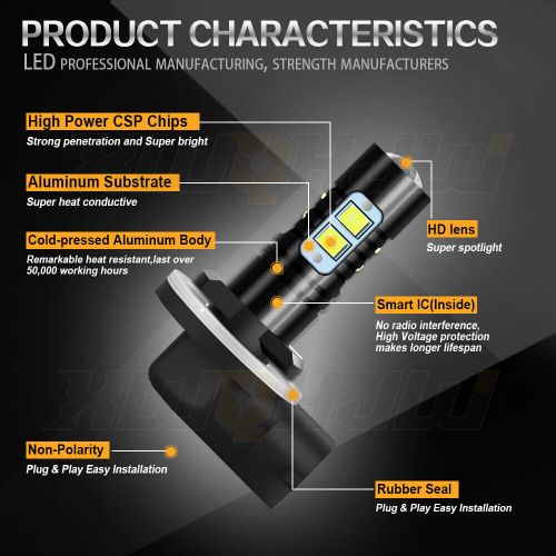 For Arctic Cat F1000 EFI Headlight 2007 2008 H11 H8 + 881 862 LED Headlight Bulb, US $27.99, image 11