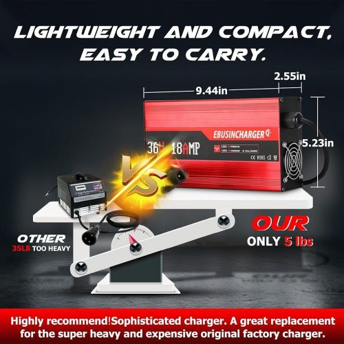 Ebusin 36V 18 Amp Battery Charger for 36V Golf Carts EZGO Marathon Sb50 Plug, US $74.95, image 2