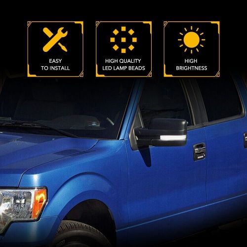 For 09-14 Ford F150 White LED Side Mirror Light Turn Signal Lamp Reflector Clear, US $18.99, image 8