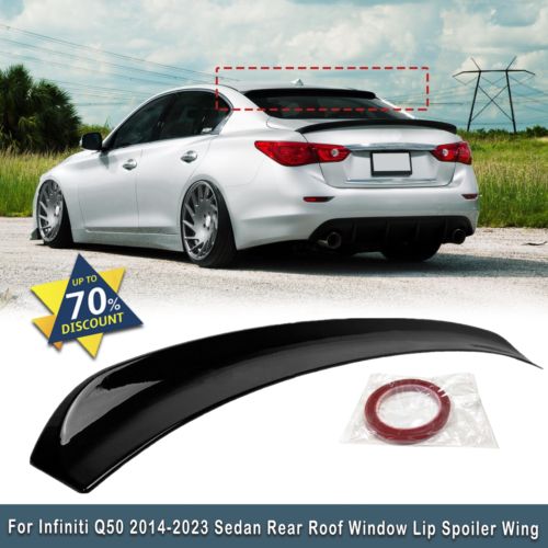 For Infiniti Q50 2014 - 2018 Sedan Rear Roof Window Lip Spoiler Wing Black, US $79.98, image 10