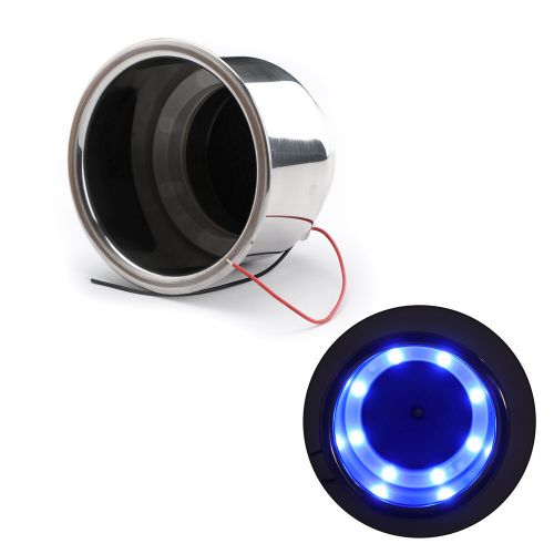BLUE GLOWING 8 LED CUP HOLDER W/ STAINLESS RIM 3 5/8" HOLE REQUIRED- BOAT CUP SA, US $15.63, image 5