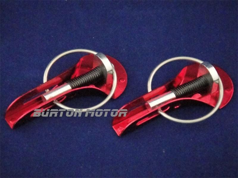 Universal jdm hood pin lock acura mitsubishi gmc-s-red