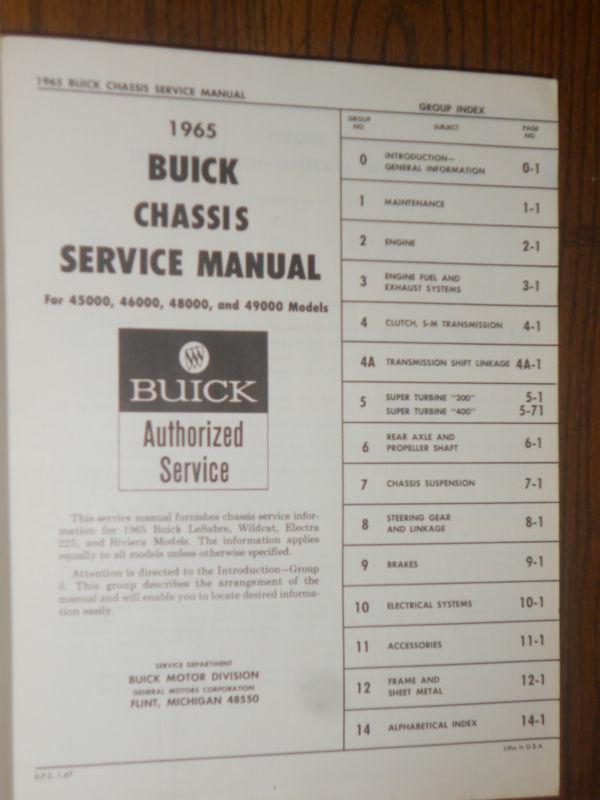 1965 BUICK BIG CAR MODELS / SHOP MANUAL / ORIGINAL SHOP BOOK IN ORIGINAL BOX, US $57.50, image 4