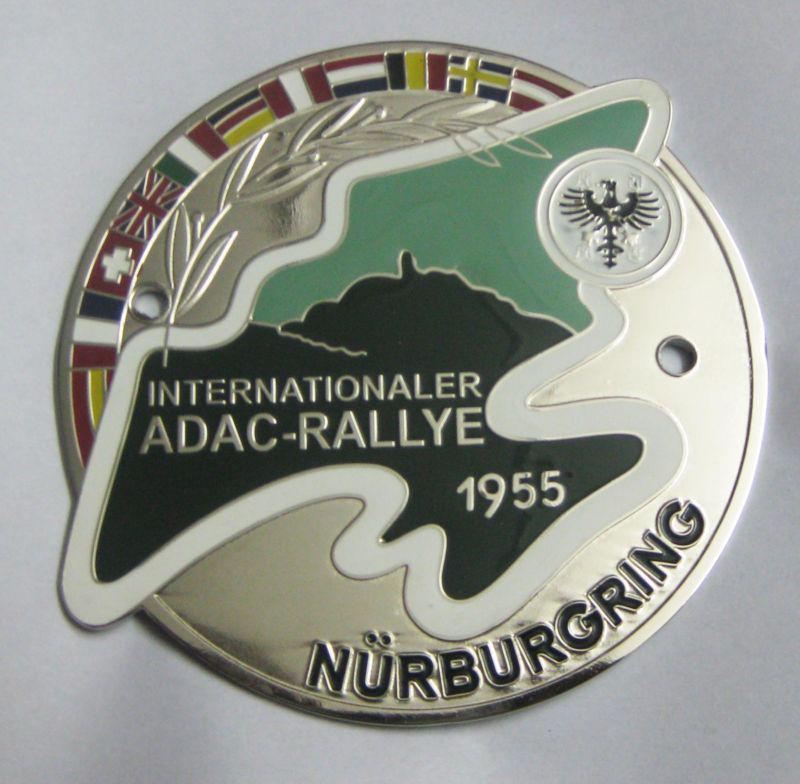 Adac internationale rallye 1955 nurburgring car grill badge emblem logos metal 