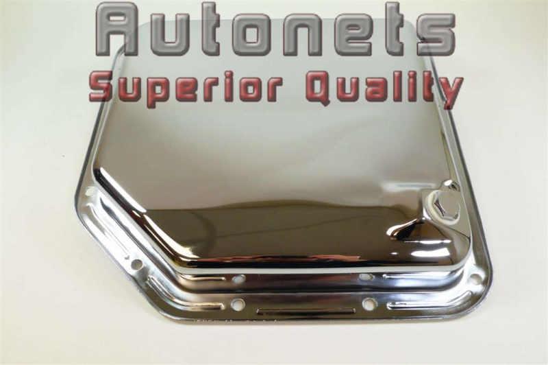 Chevy gm buick pontiac chrome steel th-350 transmission pan smooth plain stock