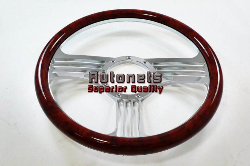 Buy Wood Veneer Slash Camaro Nova Hot Rat Rod Chrome Aluminum Steering