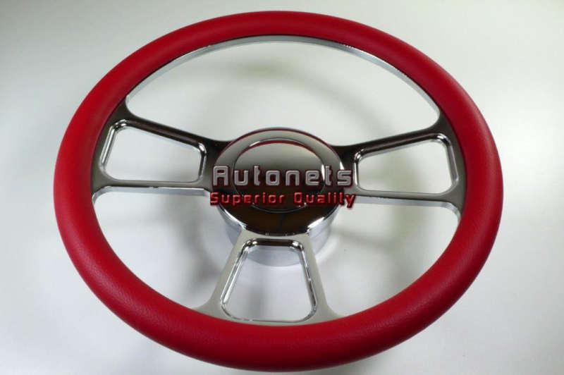 Buy Red T Chevy GM Pontiac Billet Chrome Aluminum Steering Wheel Horn