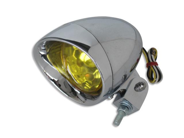 Headlight harley chopper cruiser vespa (yellow / chrome)