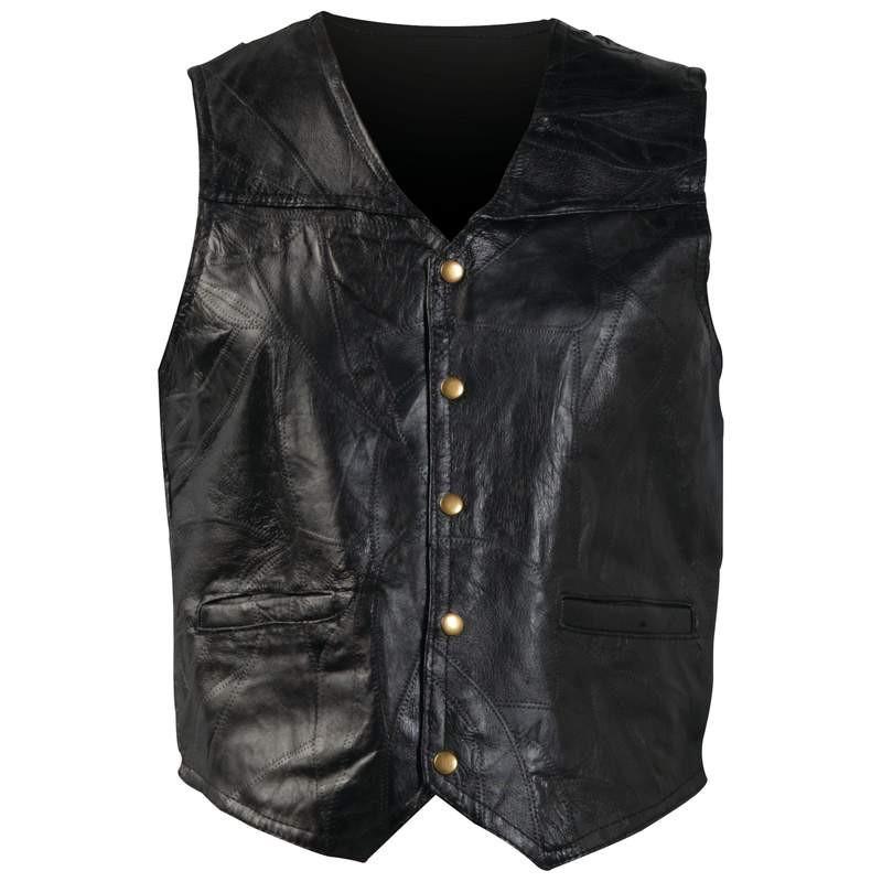 New mens womens leather motorcycle vest jacket waist coat m l xl 2xl 3x sale