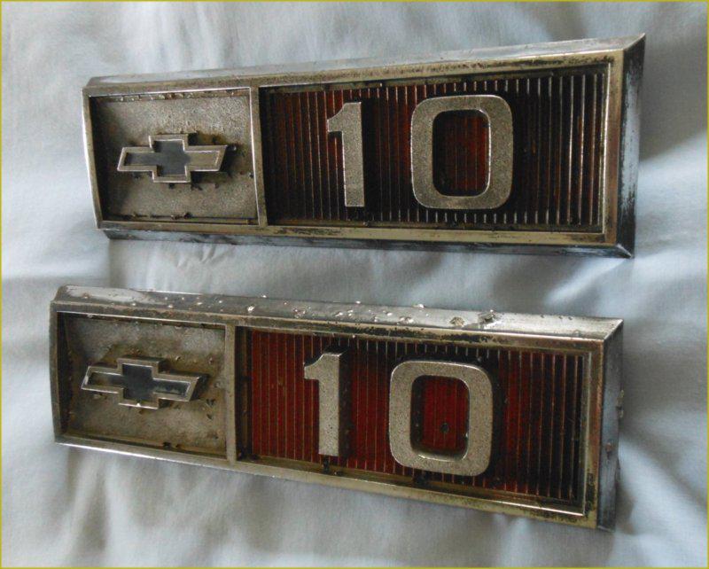 Buy 2 Vintage 1966 C10 Chevy Pickup Fender emblems OEM. Good Condition
