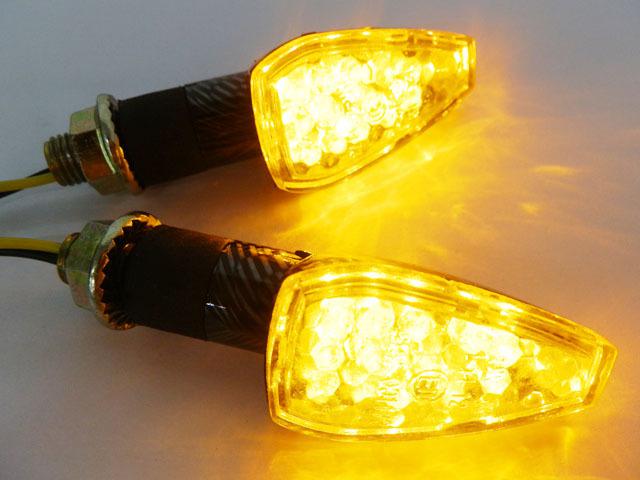 Carbon w/ smoke lens turn signal led for yamaha dual sport motorcycle dirt bike 