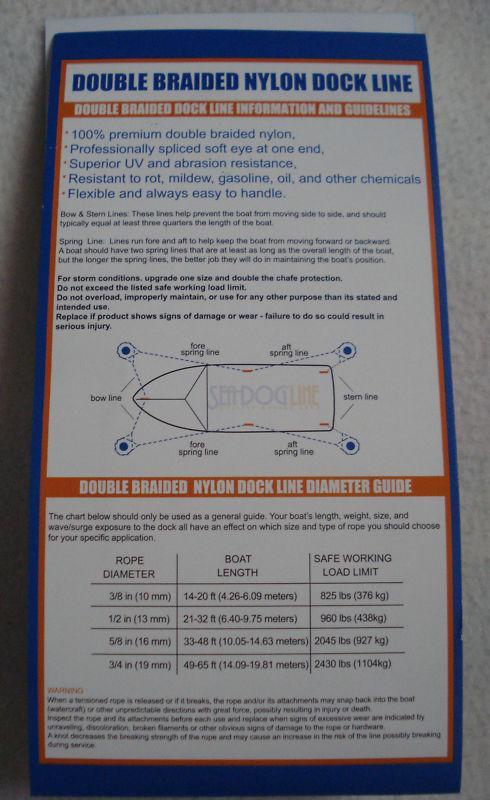 Double Braid Nylon Dock Line Red 3/8