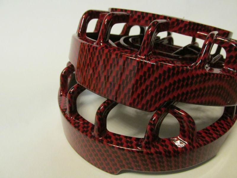 Buy KC HILITES GRILL GUARDS SET OF 2 COVERS RED CARBON FIBER LOOK KC