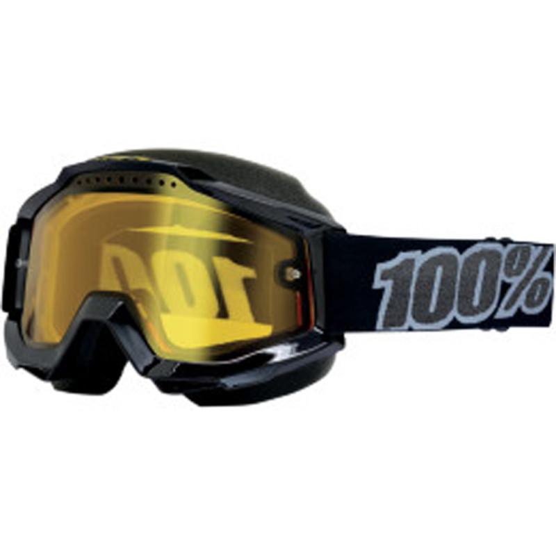 New 100% accuri snow motocross adult goggles, black(black), yellow lens