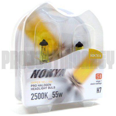 Nokya h7 hyper yellow headlight bulbs 2500k 55w fog lights pro halogen 