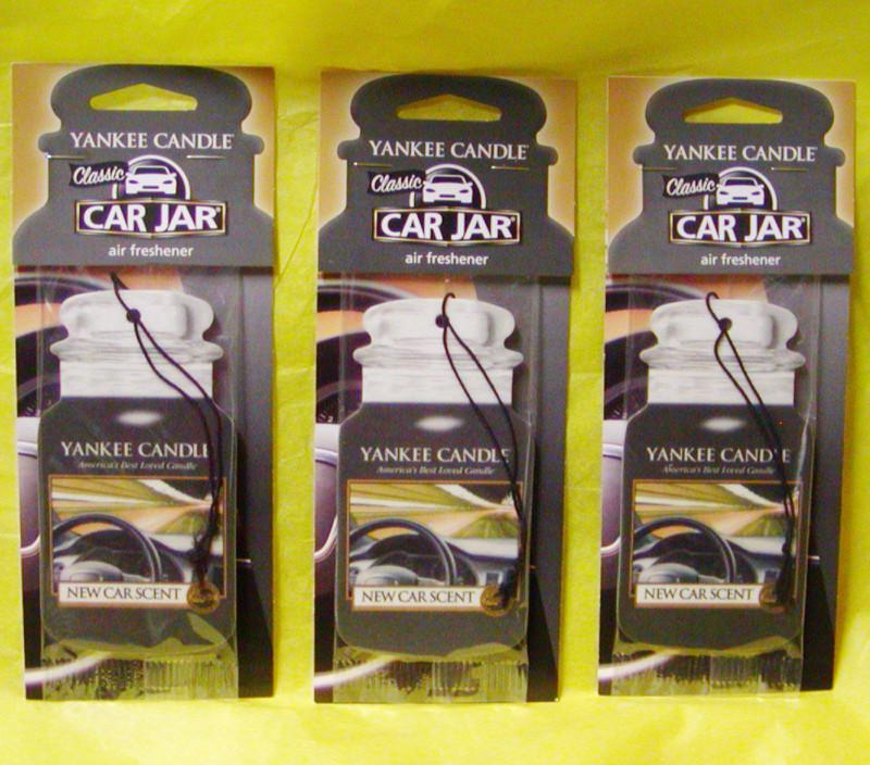 3 Yankee Candle NEW CAR SCENT Car Jar AIR FRESHENERS New Car Leather Smell Jars, US $8.99, image 2