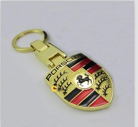 Porsche golden metal key ring key chain