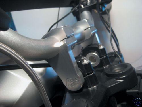 ADJUSTABLE ROX HANDLE BAR RISERS FOR SUZUKI VSTROM 1000 V-STROM 650 DL SILVER, US $79.00, image 2