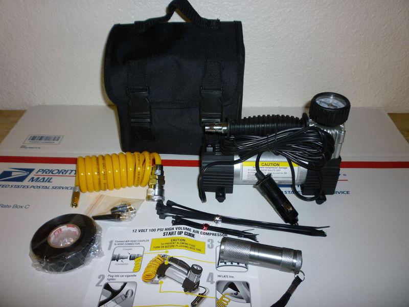 Rhino/ranger off road kit! air compressor w/gage, flash light, tape, zip ties!
