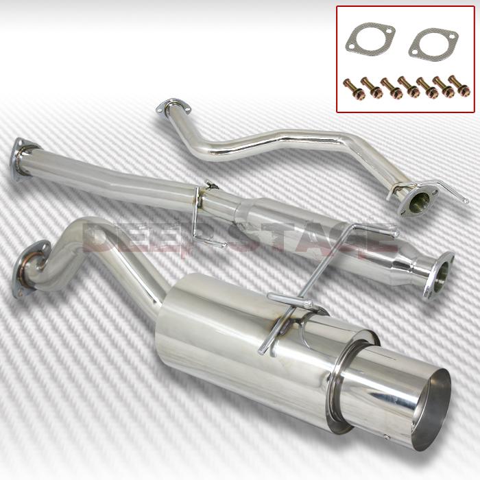 Stainless cat back exhaust 4" tip muffler 92-95 honda civic si/dx 3dr hb eh2 eh3
