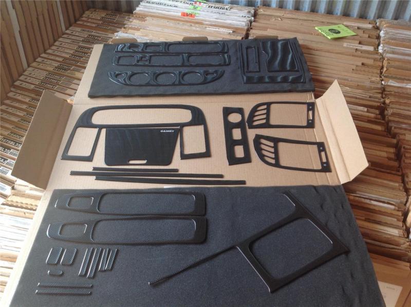 2005-06 toyota camry carbon fiber black mesh finish dash kit