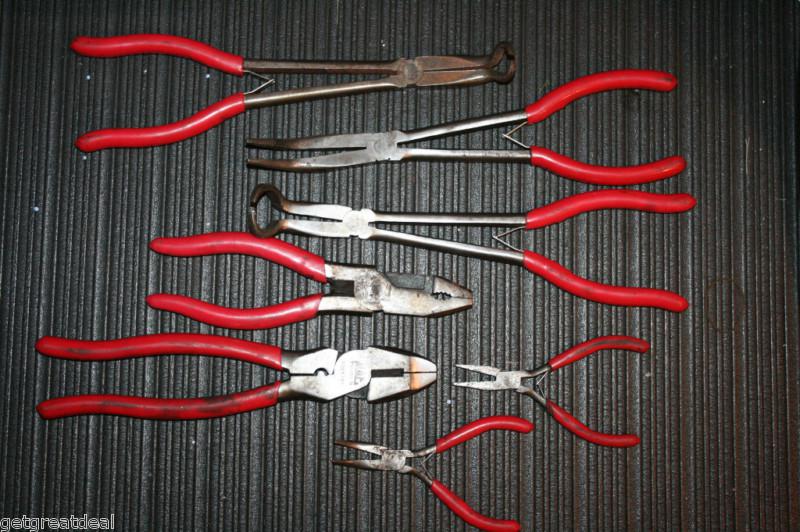 Mac tools long mini heavy duty red handles pliers set 7 pcs