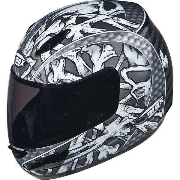 Matte grey/white m gmax gm48 full face bones helmet