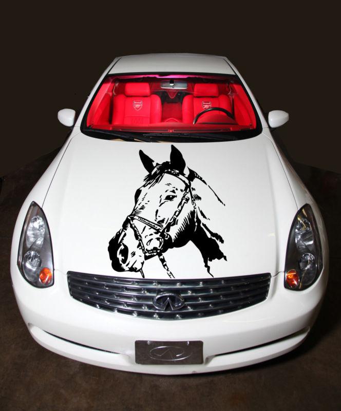 Car hood vinyl sticker decals graphics horse head cute animal design t207