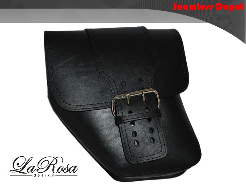2004-2014 larosa black vinyl solo strap harley dyna wide glide left saddle bag