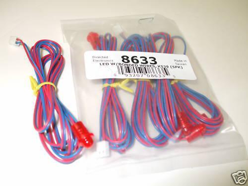 Dei red alarm led lot of 5 pc. auto alarm led light 2-3 volts