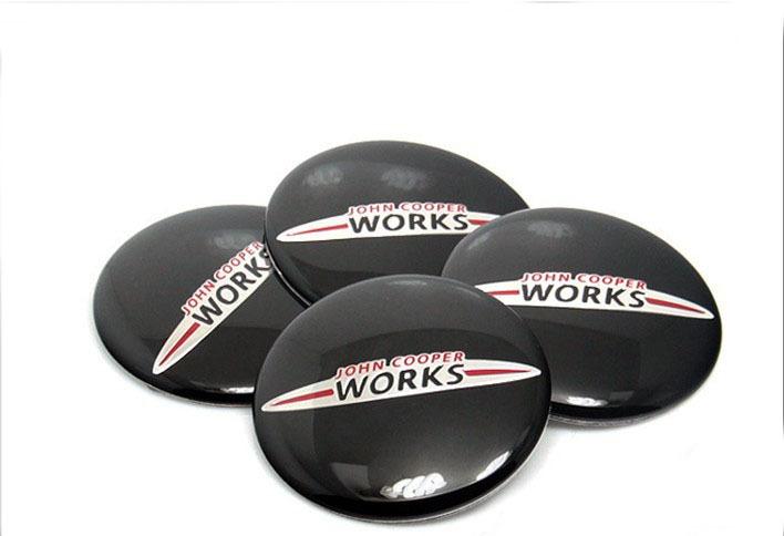 Bmw (works) stickers aluminum hub cap center x4pcs
