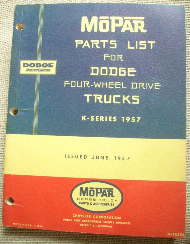 Sell 1955 55 Dodge Truck C Series Mopar Dealer Parts Book Manual