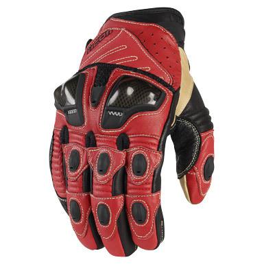 Icon glove overlord short red md 3301-1479