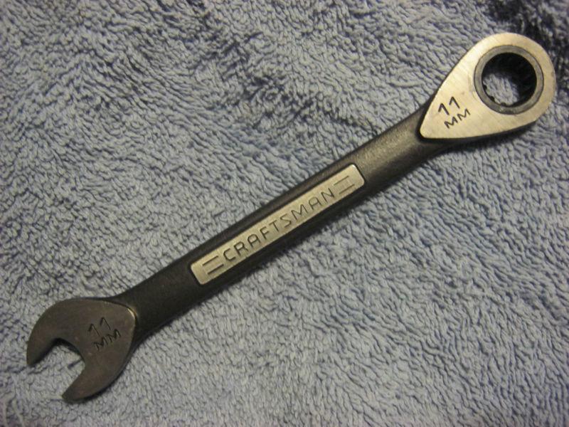 Craftsman 11mm combination ratchet wrench. 12 point 6 1/4" oal. #20614. used, gc