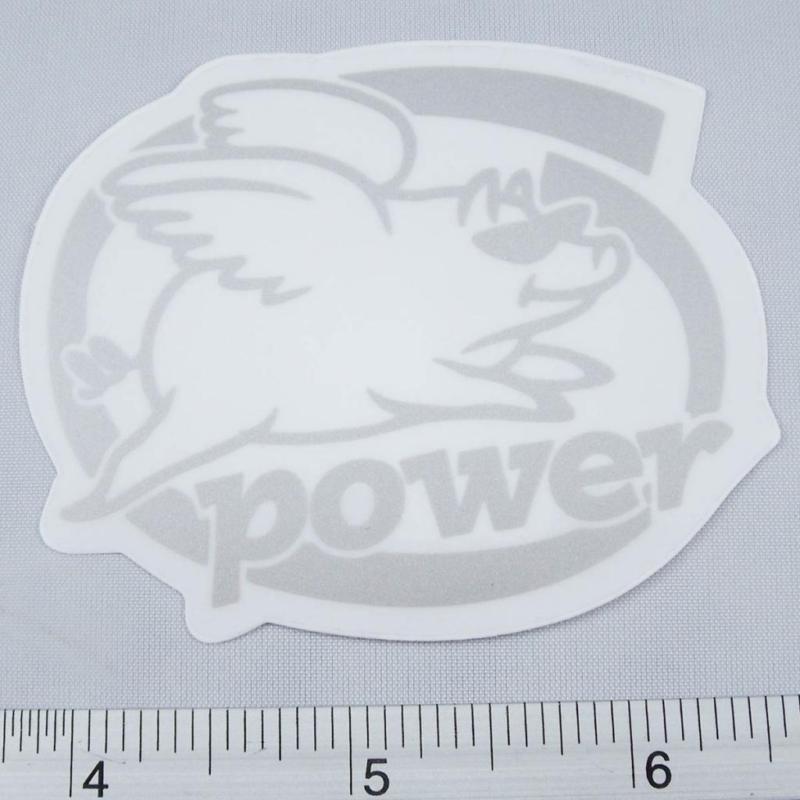 Power pig car sticker decals non reflective 2.25x2.75" silver