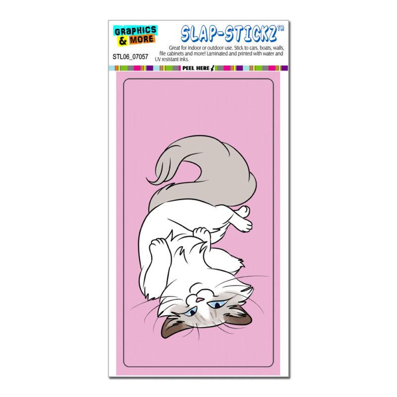 Ragdoll cat on pink - pet - slap-stickz™ car window locker bumper sticker