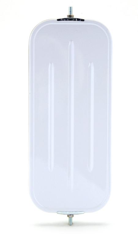 Grote 16091 - 7" x 16" flat ribbed-back west coast mirror - white