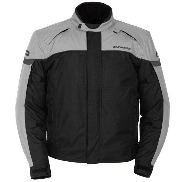 Tourmaster jett 3 silver medium textile motorcycle street riding jacket md