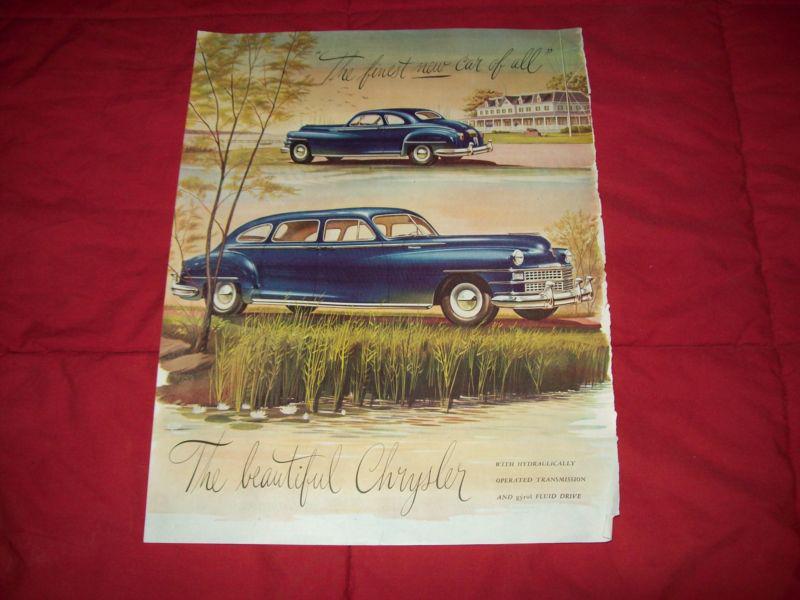 1947 chrysler two & four door car ad
