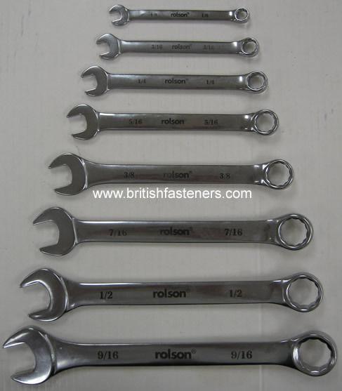 Rolson whitworth combination wrench set bsw british standard uk triumph bsa tool