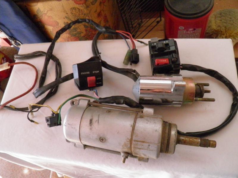 1988 xv750 virago starter, starter solenoid , 2 handlebar switch controls