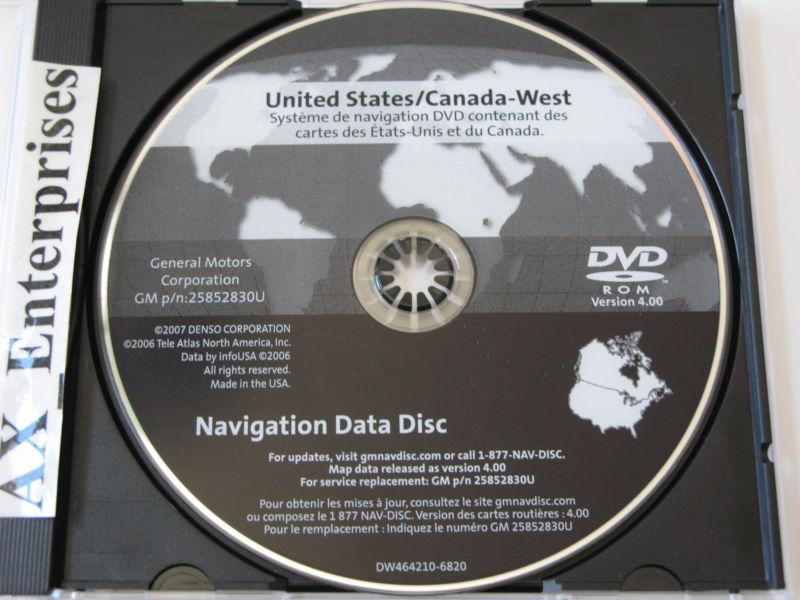 Oem gm corvette / sts  sts-v navigation dvd 4.00 *west* map © 9/2007 update 2008
