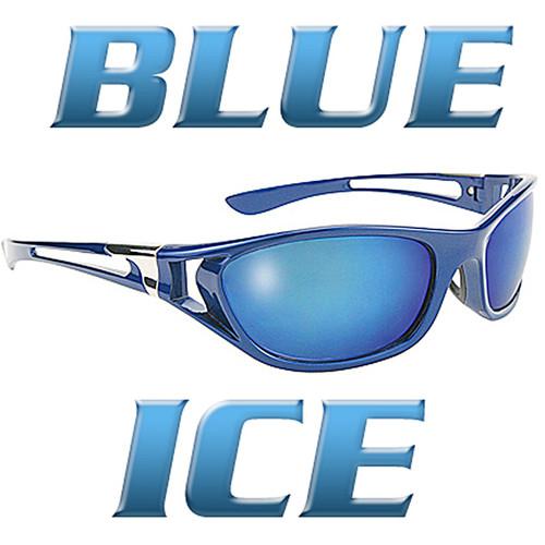 Blue ice motorcycle biker atv safety sports riding glasses w/mirrored lenses