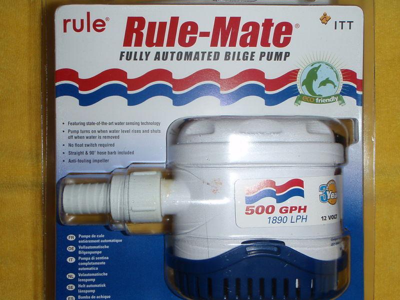 Bilge pump automatic rule mate auto bilgepump rm500a24 24 volt 500gph boats ebay